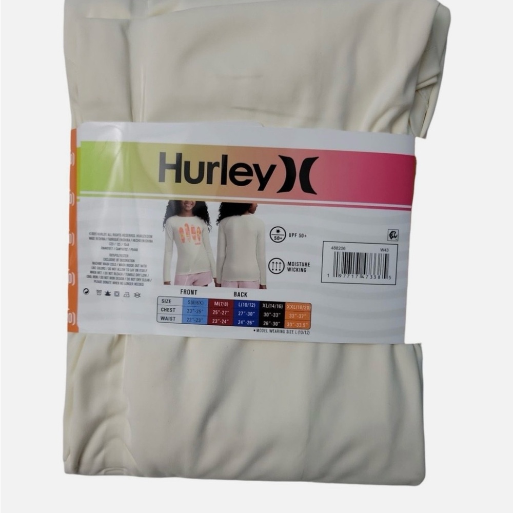 Hurley Girls Long Sleeve Moisture
Wicking UV T-Shirt 10/12 L